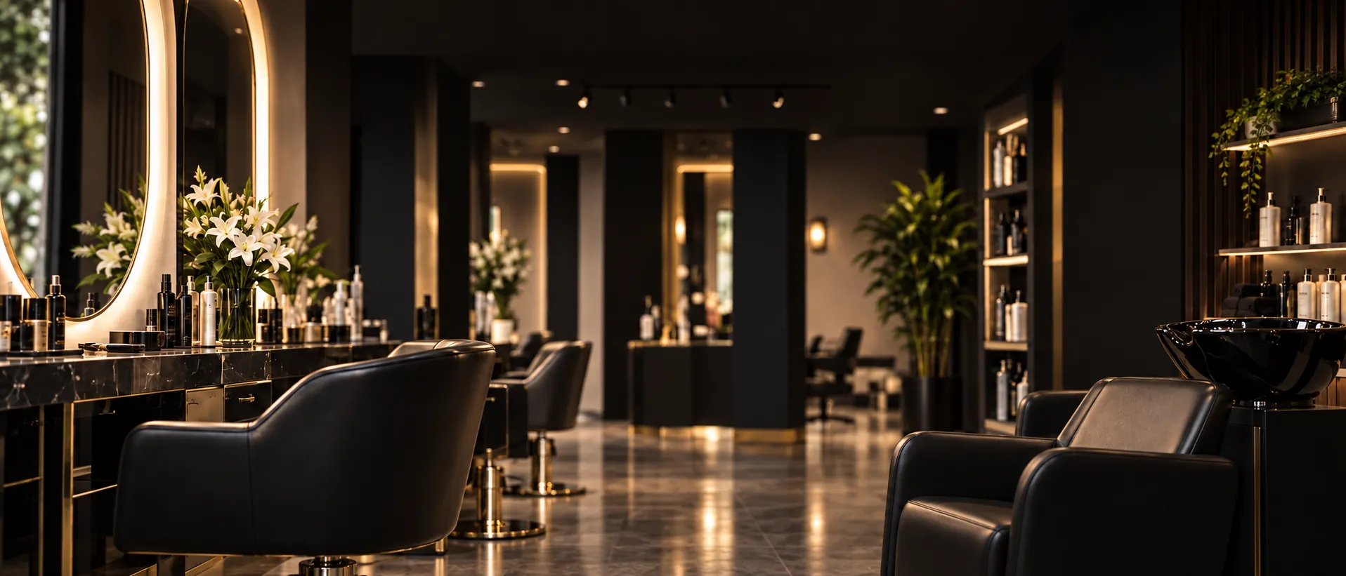 Interior elegante de un salón de belleza